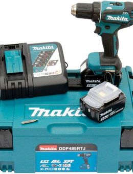 Makita Akku-Bohrschrauber DDF485RTJ, max. 1900 U/min, inkl. 2 Akkus 18V/5Ah, Ladegerät und Koffer