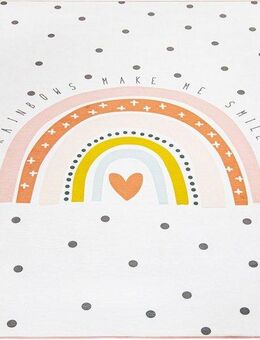 Paco Home Kinderteppich Chicos 552, rechteckig, Höhe: 2 mm, Flachgewebe, niedlich, Kinder Design, Motiv Regenbogen, Pastell-Farben