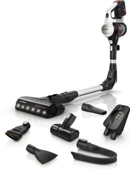 BOSCH Akku-Stielstaubsauger Unlimited 7 BKS711MTB, Knickrohr, Hygiene-Filter, 10 J. Motorgarantie, beutellos, LED-Licht, hohe Saugkraft, lange Laufzeit, mini Turbodüse, weiß