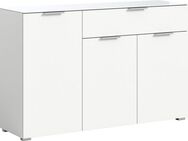 INOSIGN Sideboard Raio, Breite 135 cm, 3 Türen, 1 Schubkasten, Oberboden mit Glasplatte, Anrichte, Kommode, Schrank
