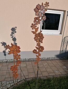 Aufwendiger Gartenstecker "Blütentraum" Edelrost - Kraftisried