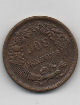 Münze Peru Dos Centavos 1895 - Datteln