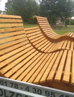 Sinnesbank 1,8m breit, Relaxbank, Wellenbank, Sonnenliege, Hangsofa, Holzgarnitur - Wadern