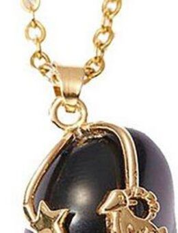 Firetti Kette mit Anhänger Schmuck Geschenk Halsschmuck Anker/Halskette Sternzeichen Geburtsstein, Made in Germany - mit Edelstein