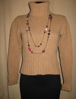 Klassisch * Original VINTAGE * Rollkragen * Lambswolle * Ripp * Strick- Pullover "H&M" Gr. 34- 36/ XS- S * caramél- beige * - Riedlingen