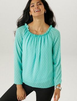 Aniston SELECTED Schlupfbluse mit weiten Ausschnitt und elastischen Gummi