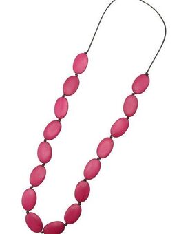 COLLEZIONE ALESSANDRO Lange Kette Charu, flache Holzperlen