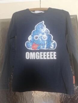 Dunkelblaues Langarmshirt - emoji - Gr. 146/152 - Pirmasens