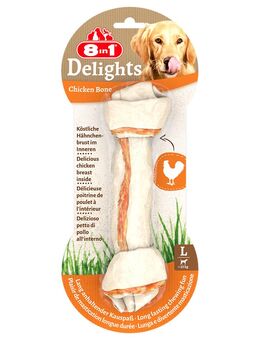 8in1 Delights Kauknochen Huhn - Sparpaket: 6 x 85 g (6 Stück) Größe L
