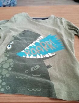 Langarmshirt mit Aufdruck Dino - Gr. 104/110 - Tu - Pirmasens