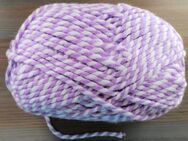 250g weiche Wolle - dickes Moulinégarn lila-weiß stricken - Dahme