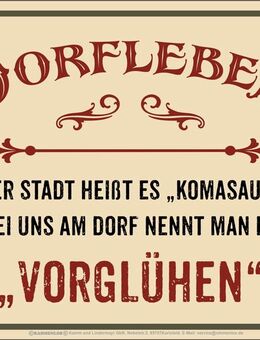 Lustiges Blechschild Dorfleben Vorglühen witzig Bar Kneipe 17x22 cm - Berlin