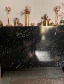 Kommode Marmoroptik Schwarz/Gold - Mannheim