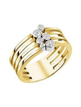 Vivance Fingerring 925/- Sterling Silber vergoldet bicolor
