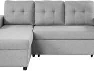 ATLANTIC home collection Ecksofa Gino L-Form, mit Schlaffunktion und Stauraum, Recamiere beidseitig montierbar