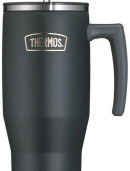 THERMOS Thermobecher REFRESHING SERIES ISOLIERTRINKBECHER mit Strohhalm, Edelstahl, Kunststoff, Silikon, Titan, 1,10l, 6h heiß & 6h kalt, mit Griff