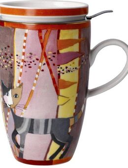 Goebel Tasse Wohnaccessoires, Metall, Porzellan, Teetasse mit Deckel und Sieb, Metall, Rosina Wachtmeister - Sottosopra