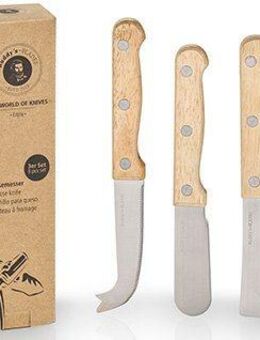 Buddy's Käsemesser Buddy´s Blades, Edelstahl, Griffe aus Holz, für Rechts-/Linkshänder geeignet, 3-teilig