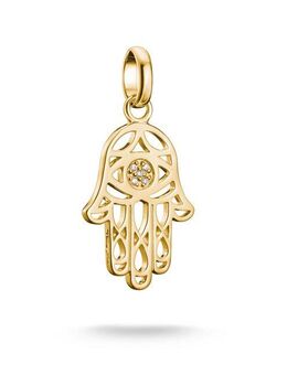 THOMAS SABO Charm-Einhänger Charm Hamsa des Glücks vergoldet - Connect, CC1243-414-14, mit Zirkonia (synth)