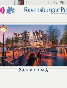 Ravensburger Puzzle Panorama, Abend in Amsterdam, 1000 Puzzleteile, Made in Germany