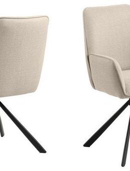 ACTONA GROUP Esszimmerstuhl Glenda, gepolsterter komfortabel Stuhl mit Armlehnen, drehbar, 2er-Set, Modernes Design, strukturierte Polsterung, Stabile schwarze Stahlbeine