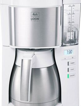 Melitta Filterkaffeemaschine LOOK® Therm Timer 1025-17 weiß, 1,25l Kaffeekanne, Papierfilter 1x4