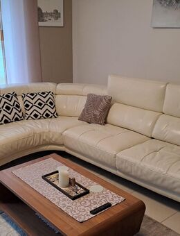 Großes geschwungenes Echtleder-Sofa (320×260 cm) - Duisburg