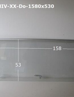 Wohnwagen Ersatzscheibe Dometic ca. 158 x 53 gebr. (V-X/B E1 43R-001748 BLF S/Q/PMMA AGP6100X0600) - Schotten Zentrum