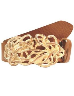 RETTUNGSRING by showroom 019° Ledergürtel »Gump Wood«, mit austauschbarer Schließe »Strohknoten Rosa«