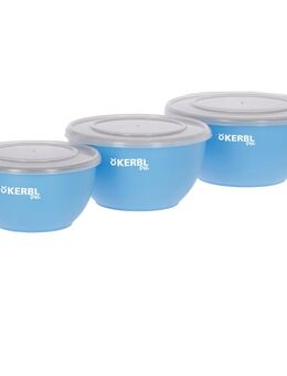 Kerbl Pet Edelstahlnapf-Set mit Deckel, blau - 550 ml / 900 ml / 1200 ml