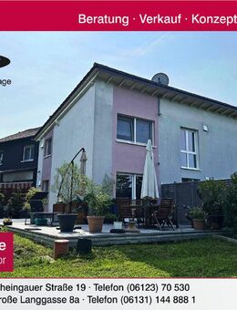 Großzügiges Architektenhaus mit Einliegerwohnung in schöner Ortsmittelage mit tollem Garten und teilweise mit schönem Weitblick - Nieder-Olm