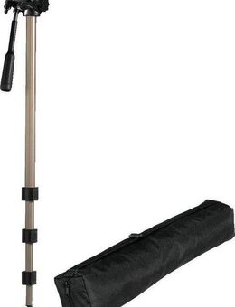 Hama Einbeinstativ für Foto- und Videokameras mit 3D 3-Wege-Stativkopf Einbeinstativ (3 fach ausziehbar von 61 - 176 cm, Schnellwechselplatte)