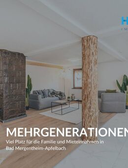 MEHRGENERATIONENHAUS - Viel Platz für die Familie und Mieteinnahmen in Bad Mergentheim-Apfelbach - Bad Mergentheim