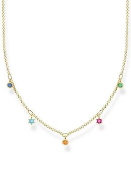 THOMAS SABO Goldkette farbige Steine gold, KE2071-488-7-L45V, mit Glas-Keramik Stein, Korund (synth), Zirkonia (synth)