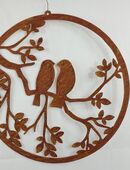 Dekoring Vögel auf Ast Edelrost Wandbild Türdeko in 87647