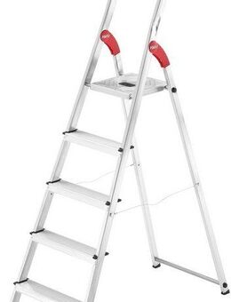 Hailo Stehleiter L60 StandardLine, Alu-Sicherheits-Stehleiter 5 Stufen