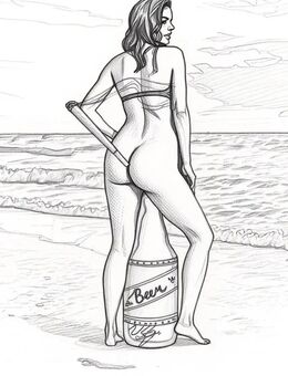 Mel Ramos bleistiftzeichnung inspired Signiert von Van Stegi 40x30cm gerahm - Düsseldorf