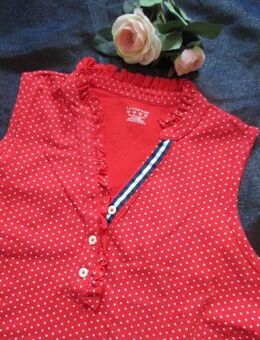 NEU * Rockabilly * Pinup- Style * Punkte * Polka dots * Tupfen * Kurzarm * T- Shirt "LANDS'END" Gr. 36- 38, 40/ S- M * rot * weiß * - Riedlingen