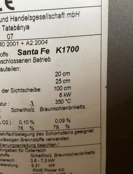 Kaminofen Santa Fe K1700 - Bundenthal