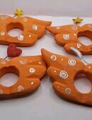 Servierttenringe Holz DIY 4 Stück Tischdekoration Besteck in 45259