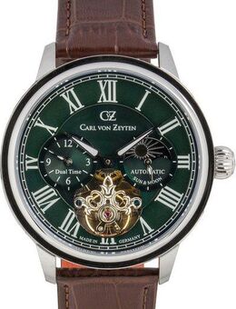 Carl von Zeyten Automatikuhr Schittach CVZ0081GRS, Armbanduhr, Herrenuhr, Made in Germany, Mechanische Uhr, Lederarmband