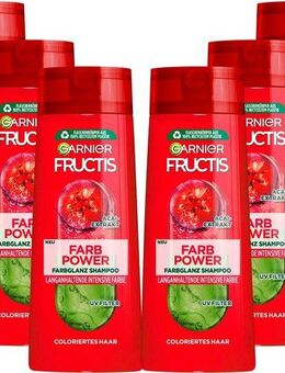 GARNIER Haarshampoo Garnier Fructis Farb Power Shampoo, Set, 6-tlg., Für Glanz und Geschmeidigkeit