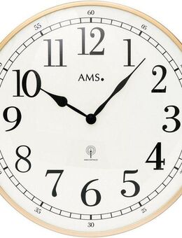 AMS Funkwanduhr F5606 (Quarzuhr, Wohnzimmer, Esszimmer,Küche,Büro,Ø 40cm)