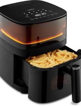 Medion® Heißluftfritteuse MD11780 X10 XL mit Sichtfenster, 1500 W, Temperatur einstellbar 80 - 230 °C, ILAG Beschichtung, Timer