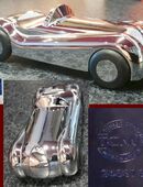 Briefbeschwerer ROAD STAR, TCM, Tschibo, Chrom, Buggati ? in 13059