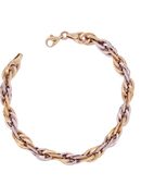 Armband bicolor halbmassiv gedreht 750 Gold 19 cm - gebraucht 8,22 g in 55218