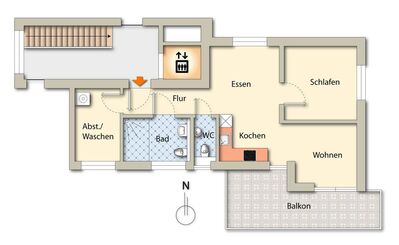 Moderne 2-Zimmerwohnung mit Balkon und Aufzug