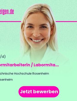 Labormitarbeiterin / Labormitarbeiter (m/w/d) im Bereich Informatik - autonome mobile Systeme - Rosenheim