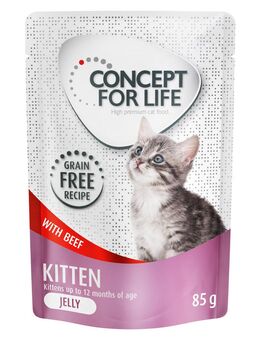 Concept for Life Kitten Rind getreidefrei - in Gelee - Sparpaket: 48 x 85 g