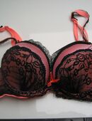 Damen / Mädchen BH 75 A Superpush Lachsorange Spitze in 85452